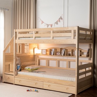 (7일특가/익일배송)  미키이층원목침대프레임