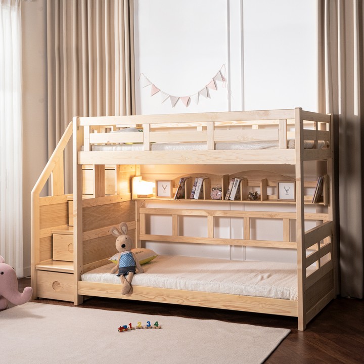 (7일특가/익일배송)  미키이층원목침대프레임