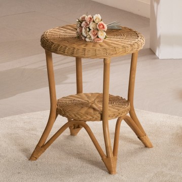 벨리아라탄원형테이블(브라운/화이트/내추럴)