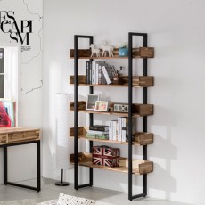 제이스아카시아원목철제책장