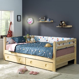 (5%추가할인/익일배송) 파인원목데이베드침대프레임(슈퍼싱글)