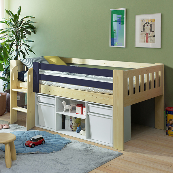 (5%추가할인/익일배송) 스토리슈퍼싱글벙커침대_바구니수납장세트(매트리스업그레이드)