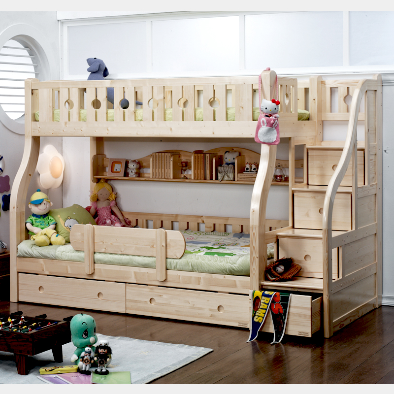 (5%추가할인/익일배송) 올리버이층침대프레임(하부서랍+책꽂이+안전가드증정)