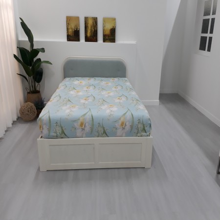 [B등급] 190821-4 샘플패브릭블루Q침대-목물