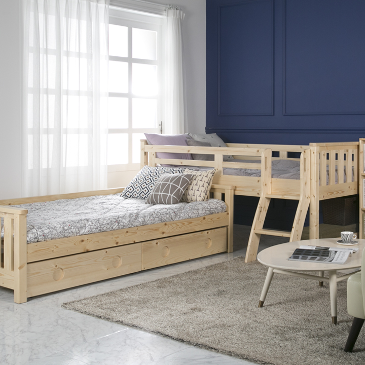 (5%추가할인/익일배송) 해리이층침대프레임(사다리증정)