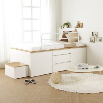 (착불) 데니스수납평상형침대프레임(슈퍼싱글/퀸)