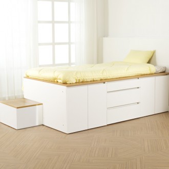 (착불) 데니스수납평상형SS침대프레임(DNSSET1)