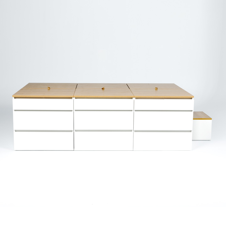 (착불) 데니스수납평상형SS침대프레임(DNSSET1)