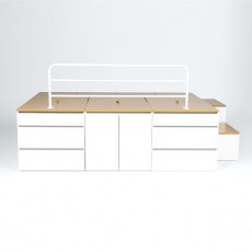 (착불) 데니스수납평상형Q침대프레임(DNQSET5)