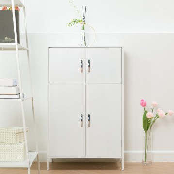 블랑3단4문철제캐비넷수납장