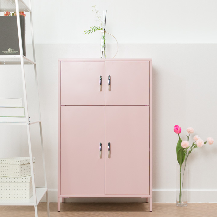 블랑3단4문철제캐비넷수납장