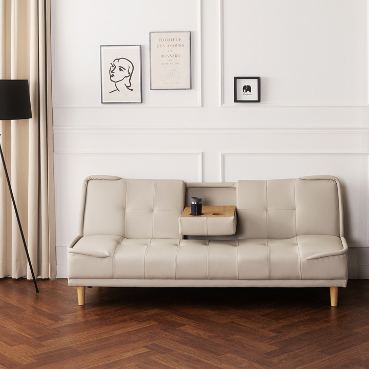 (본사몰단독상품/익일배송) 프리미엄뉴리도컵홀더소파베드(패브릭/에어레더)