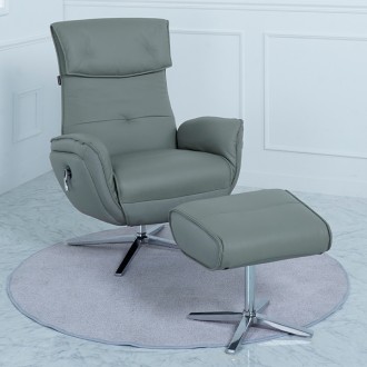 (익일배송) 기네스라운지회전소파의자+풋스툴(천연면피소가죽)