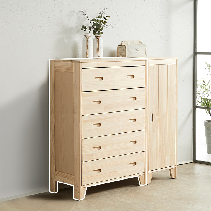 (착불) 에셔뉴송원목5단서랍장