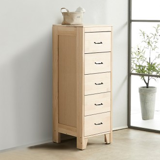 (착불) 에셔뉴송원목5단틈새수납장