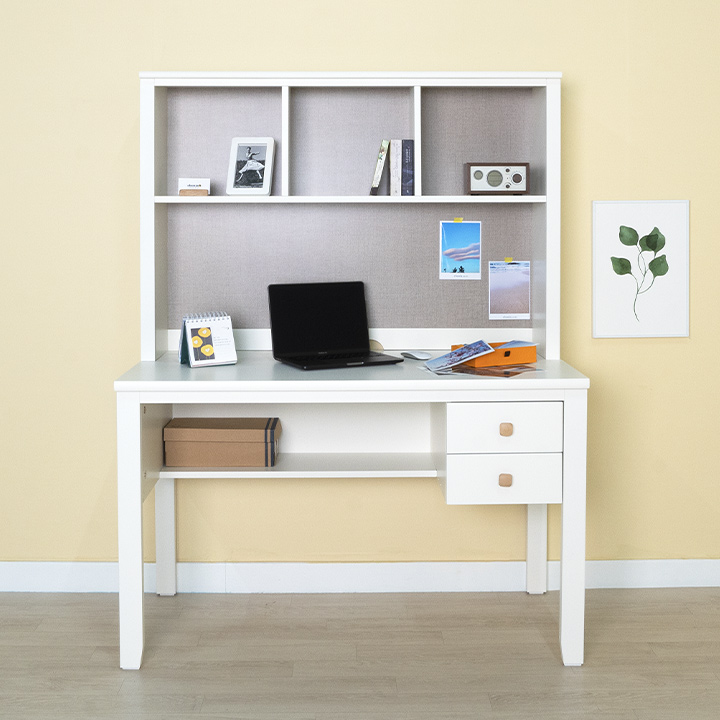 하리쉬원목편수책상(화이트)