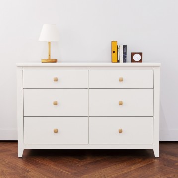 하리쉬와이드원목서랍장(1200)(화이트)