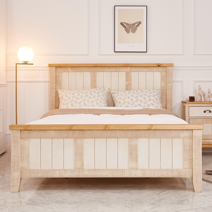 로망스빈티지원목침대(슈퍼싱글/퀸)