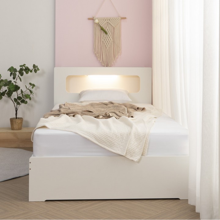 (착불) 브릭스LED조명수납침대(퀸)