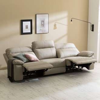 (착불) 카밀라천연면피4인용전동리클라이너