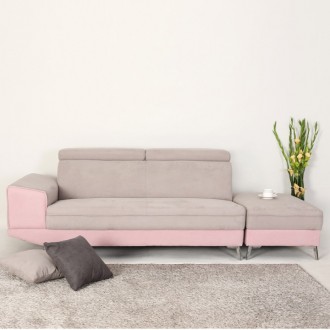 (착불) 마크아쿠아스웨이드4인용소파(스툴포함)