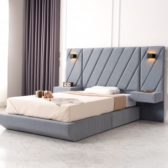 (착불) 마테오높은헤드고급아몬드원단침대SS