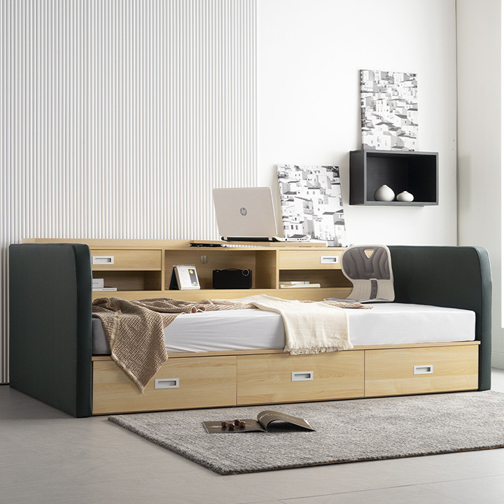 (착불)레아.2접이식테이블멀티수납형침대(S)