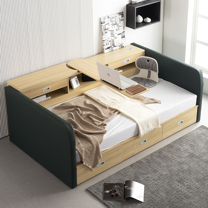 (착불)레아.2접이식테이블멀티수납형침대(S)