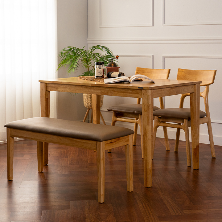 시온고무나무원목4인용식탁테이블세트