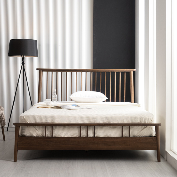 (착불)테미스호두나무원목침대(Q)