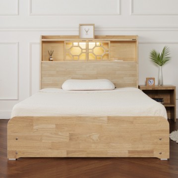 (착불) 셀틱LED수납원목침대(4서랍)(슈퍼싱글)