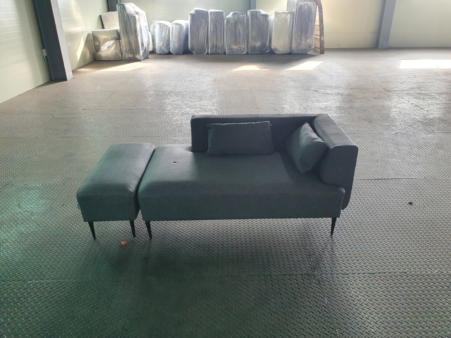 [B등급] 211025-5(OP-2) 퍼즐좌형2인소파_스툴(소)포함_패브릭룩방수인조가죽_그레이