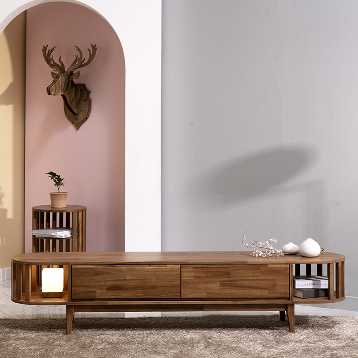 템플원목1단거실장2000