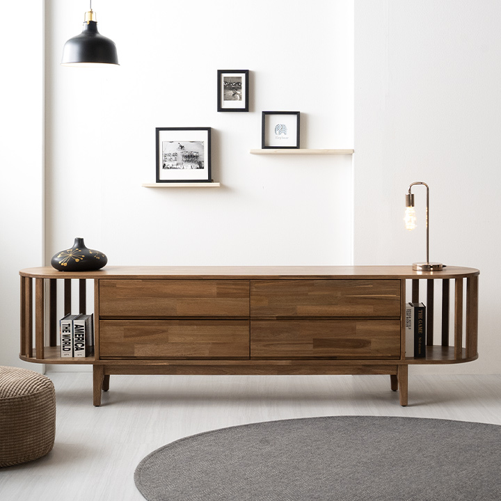 템플원목2단거실장2000